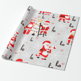 Papel De Presente Natal da Cinza Santa Claus
