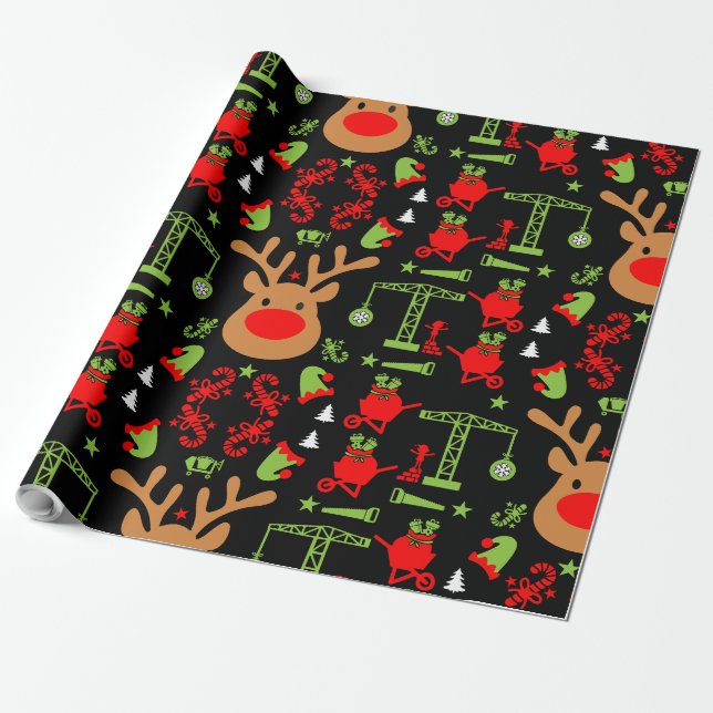 Papel De Presente Natal da construção de edifícios (Desenrolado)