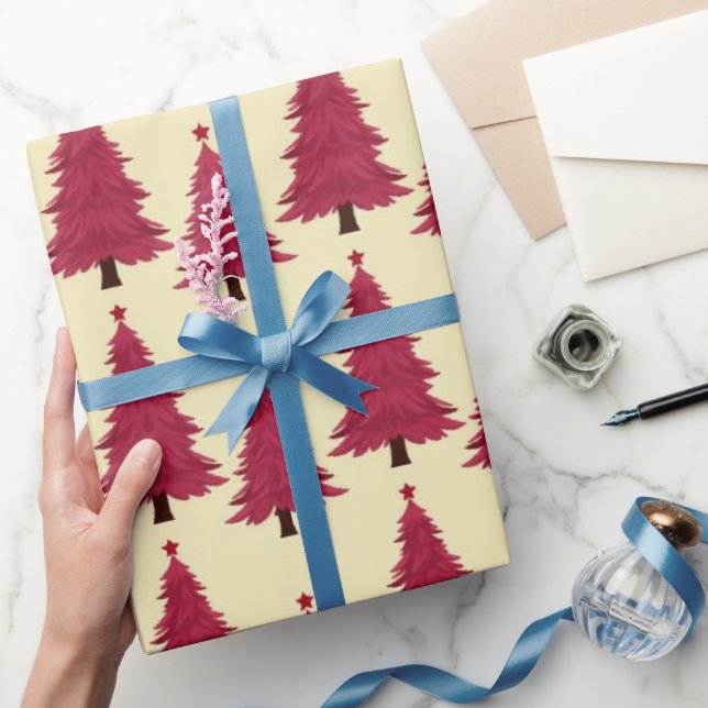 Papel De Presente Natal da Elegância Vermelha Clássica (Presentear)