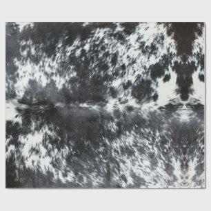 Papel De Presente Natal da Farmhouse Impressão russa do Cowhide Negr