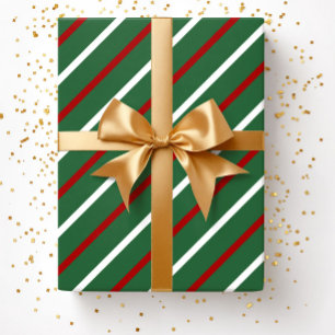 Papel De Presente Natal da Greve Verde Moderna