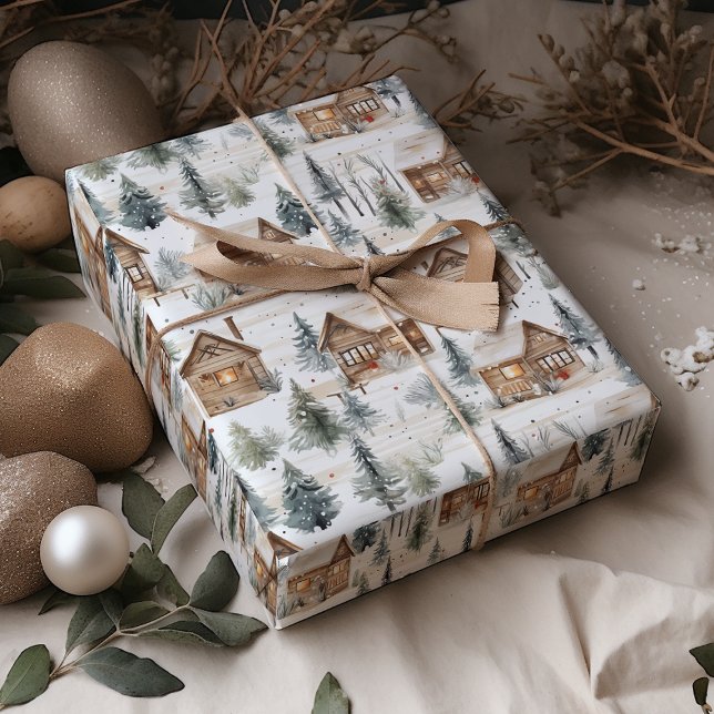 Papel De Presente Natal da madeira de inverno (Criador carregado)