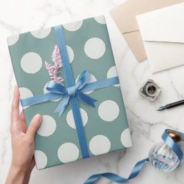 Papel De Presente Natal da Modern Spearmint e Bolinhas de Marfim