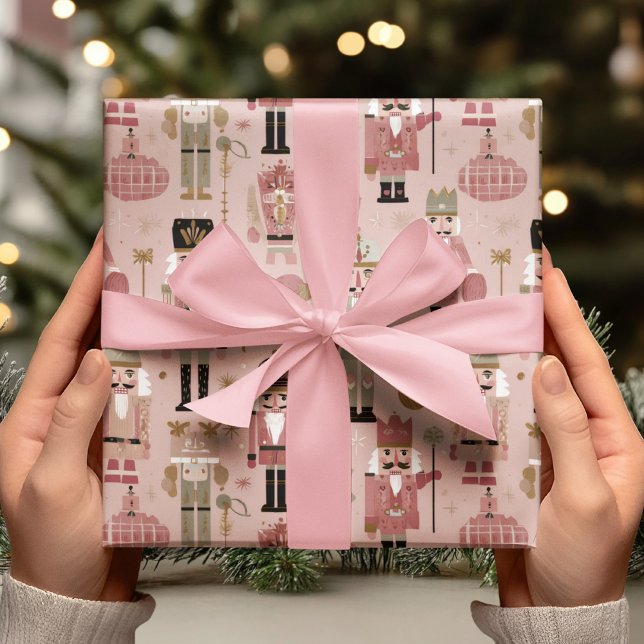 Papel De Presente Natal da Noz Pequena Rosa (Criador carregado)