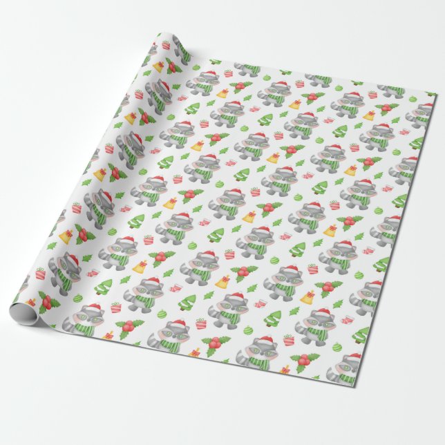 Papel De Presente Natal da Raposa Cinza (Desenrolado)