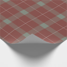 Papel De Presente Natal da Xadrez de Férias Vermelhas e Verdes