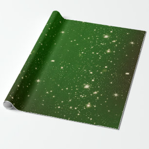 Papel De Presente Natal das estrelas verdes