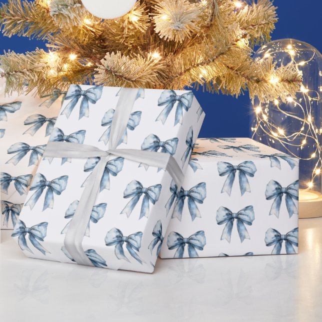 Papel De Presente Natal das Fitas Azuis (Feriados)
