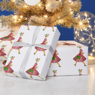 Papel De Presente Natal de 1950 Senhora Vintage
