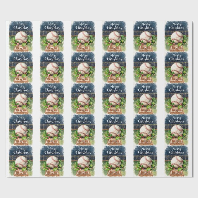 Papel De Presente Natal de baseball temido no estádio (Aberto)