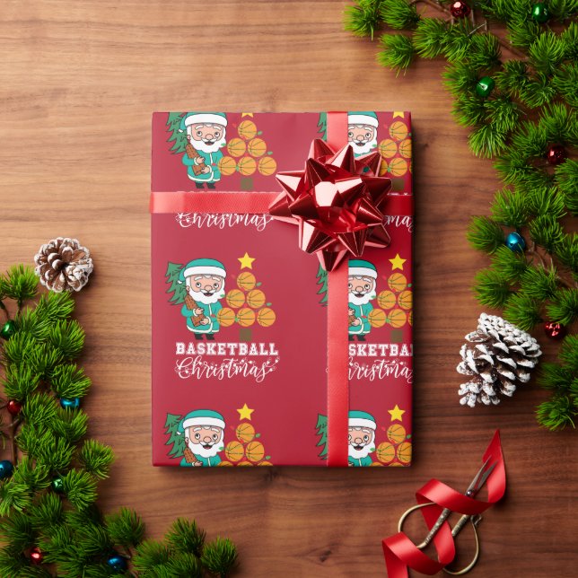 Papel De Presente Natal de basquete para o Papai Noel (Presente de Natal)