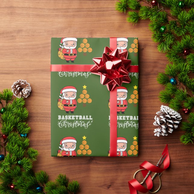 Papel De Presente Natal de basquete para o Papai Noel (Presente de Natal)