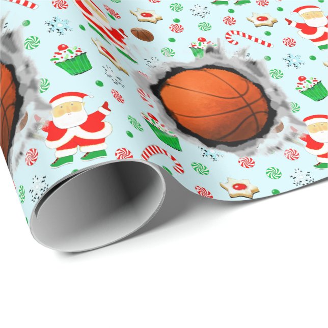 Papel De Presente Natal de basquetebol (Ponta do rolo)