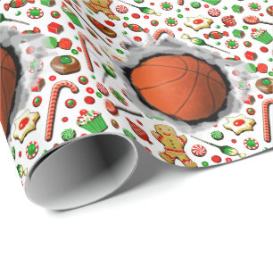 Papel De Presente Natal de Basquetebol