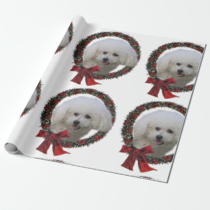 Papel De Presente Natal de Bichon Frise