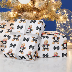 Papel De Presente Natal de Biscoito de Gengibre Formal de Gravata Pr