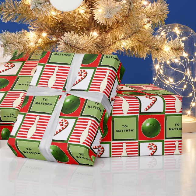 Papel De Presente Natal de Boliche Personalizado (Feriados)