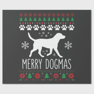 Papel De Presente Natal de Cachorro Vetor de Dogmas Alegres