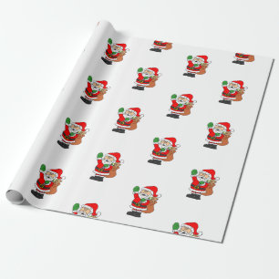 Papel De Presente Natal de Cartoon de Papais noeis