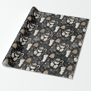 Papel De Presente Natal de Champanhe Luxuoso