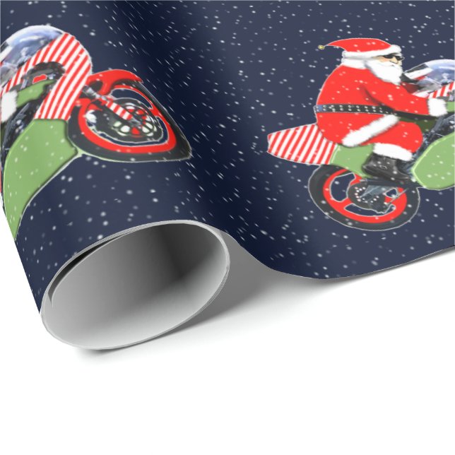 Papel De Presente Natal de Corrida de Motocross (Ponta do rolo)