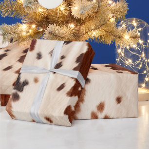 Papel De Presente Natal de Couro de Vaca do Sudoeste Creme Marrom