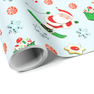 Papel De Presente natal de esqui de neve