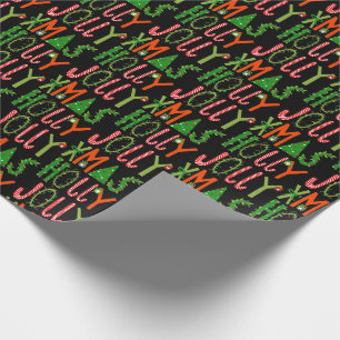 Papel De Presente Natal de Feriado BONITO JOLLY XMAS
