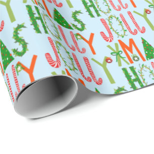 Papel De Presente Natal de Feriado BONITO JOLLY XMAS