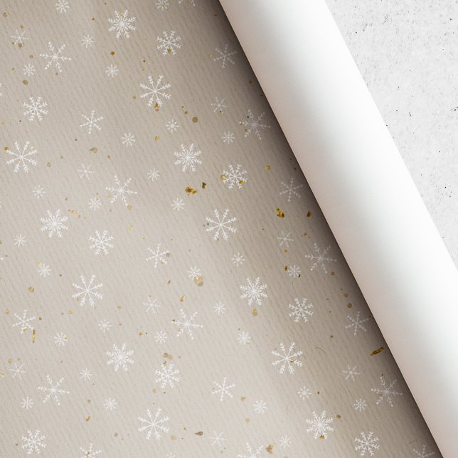 Papel De Presente Natal de Floco de Neve Kraft Rústico (Criador carregado)