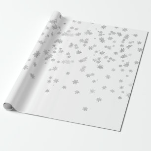 Papel De Presente Natal de Flocos de Neve Metálicos rosa Dourados