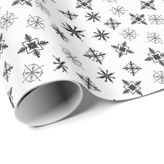 Papel De Presente Natal de Flocos de Neve Simples