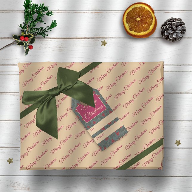Papel De Presente Natal de Frutas de Azevinho (Criador carregado)