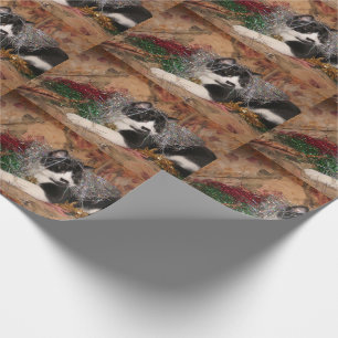 Papel De Presente Natal de gatinho de smoking travesso