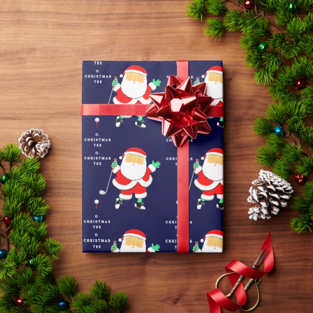 Papel De Presente Natal de Golfe Divertido (Presente de Natal)