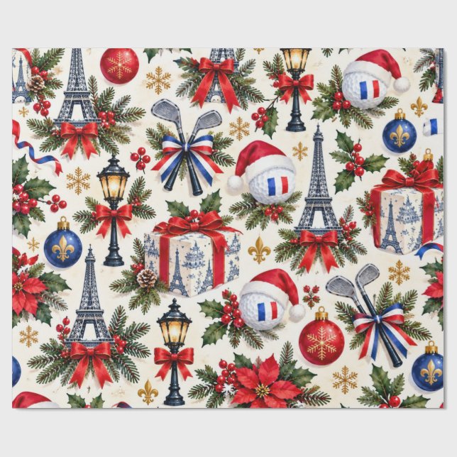 Papel De Presente Natal de Golfe em Paris França (Aberto)