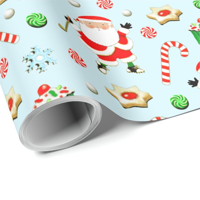 Papel De Presente Natal de Golfe Férias (Ponta do rolo)