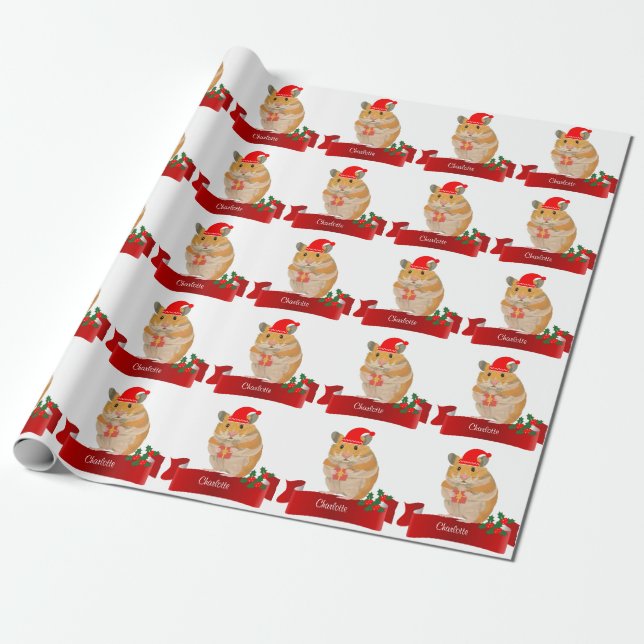 Papel De Presente Natal de Hamster ouro (Desenrolado)