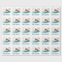 Papel De Presente Natal de Jet Ski com Papai Noel