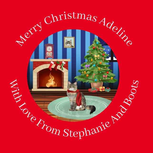 Papel De Presente Natal de Kitty Siberiano Personalizado (Criador carregado)