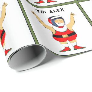 Papel De Presente Natal de Luta Livre Personalizado