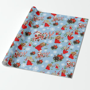 Papel De Presente Natal de Papai Noel Vintage Retrô