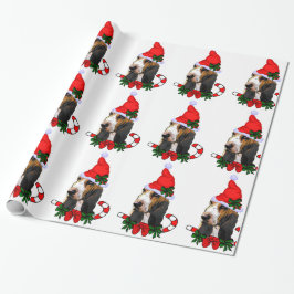 Papel De Presente Natal de Papais noeis de Caça Basset