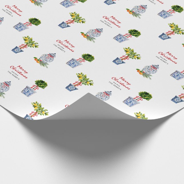 Papel De Presente Natal de Potência Azul e Branca (Ponta)