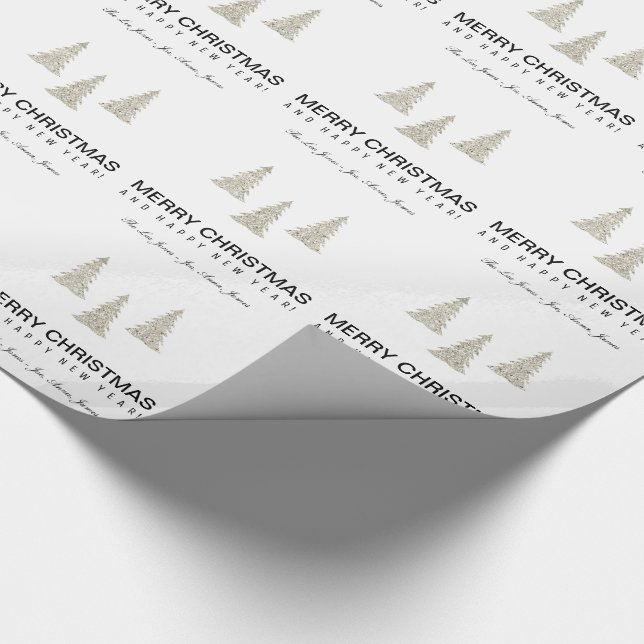 Papel De Presente Natal de prata do brilho (Ponta)