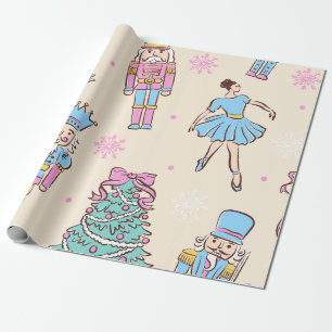Papel De Presente Natal de Quebra-Nozes Pastel