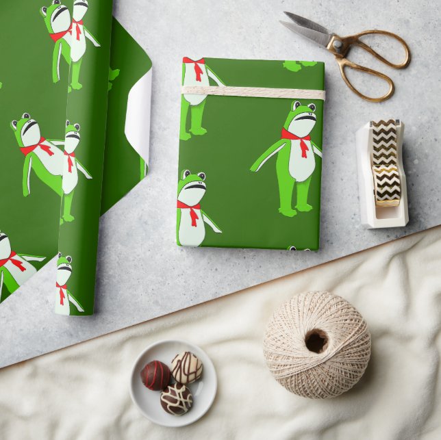 Papel De Presente Natal de Sapo Feriado (Artesanato)