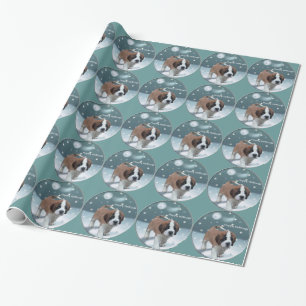 Papel De Presente Natal de St Bernard