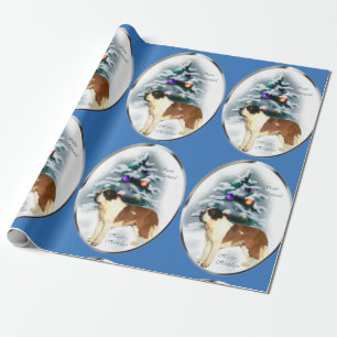 Papel De Presente Natal de St Bernard