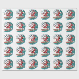 Papel De Presente Natal de Surfe Santa Festividade de Natal Férias